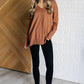 V-Neck Front Seam Sweater in Deep Camel