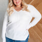 V-Neck Front Seam Sweater in Ivory