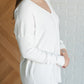 V-Neck Front Seam Sweater in Ivory