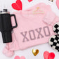 Embroidered XOXO Glitter Sweatshirt in Four Colors