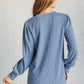 When the Sun Goes Down Mineral Wash Ribbed Knit Top in Vintage Denim