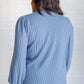 When the Sun Goes Down Mineral Wash Ribbed Knit Top in Vintage Denim
