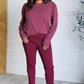 When the Sun Goes Down Mineral Wash Ribbed Knit Top in Wine