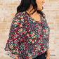 Willow Bell Sleeve Top in Black Multi Ditsy Floral