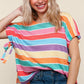 Feeling Bold Multicolor Stripe Dolman Bow Tie Sleeve Top