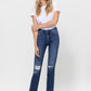 Mid Rise Crop Slim Straight Medium Jeans