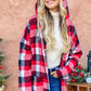 Red Riding Hooded Plaid Cardigan