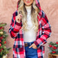 Red Riding Hooded Plaid Cardigan