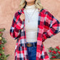 Red Riding Hooded Plaid Cardigan