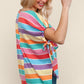 Feeling Bold Multicolor Stripe Dolman Bow Tie Sleeve Top