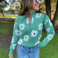 PREORDER: Flower Powered Half Zip Sweater in Four Colors