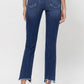 Mid Rise Crop Slim Straight Medium Jeans