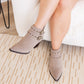 Elsa Leather Ankle Boot in Taupe