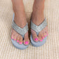 Evita Rhinestone Sandal in Grey