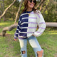 PREORDER: Exceptional Thought Striped Patchwork Sweater in Three Colors