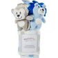 Polka Dot Plush Toy Stroller Blanket Set - Blue