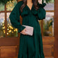 Goddess Grove Green Satin Maxi Dress