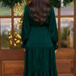 Goddess Grove Green Satin Maxi Dress
