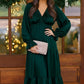 Goddess Grove Green Satin Maxi Dress
