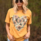 Sunflower Cowprint Heart Tee