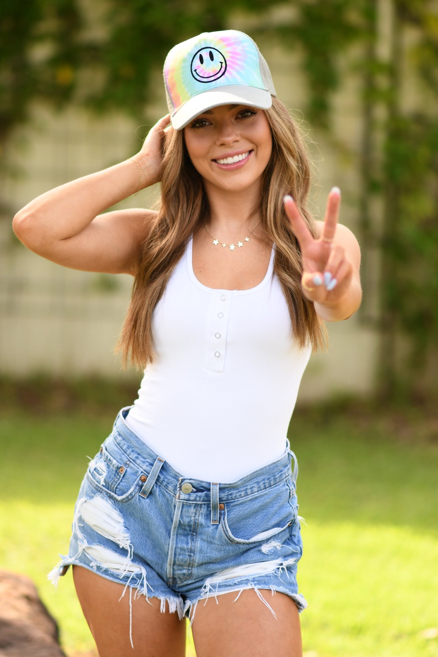 Tie Dye Smiley Hat