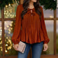 Copper Charm Pleated Blouse