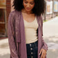 Plum Luxe Suede Cardigan
