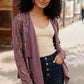 Plum Luxe Suede Cardigan