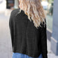 Stay Awhile Black Ribbed Dolman Cropped Sweater