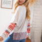 Taupe Paisley & Striped Twofer French Terry Top