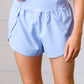 Blue High Waist Zipper Back Pocket Running Shorts