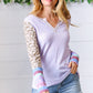 Lilac Animal & Aztec Notched Top