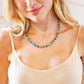 Green Beaded Chain Necklace with Lobster Clasp