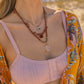 Carnelian & Crystal Drop Multi Layered Necklace