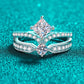 925 Sterling Silver Moissanite Crown Ring
