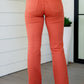 Autumn Mid Rise Slim Bootcut Jeans in Terracotta