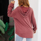 Happier Now Henley Hoodie in Burgundy