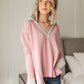 Mia Waffle Knit Long Sleeve In Pink