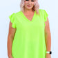 Under Neon Lights Ruffle Sleeve Top