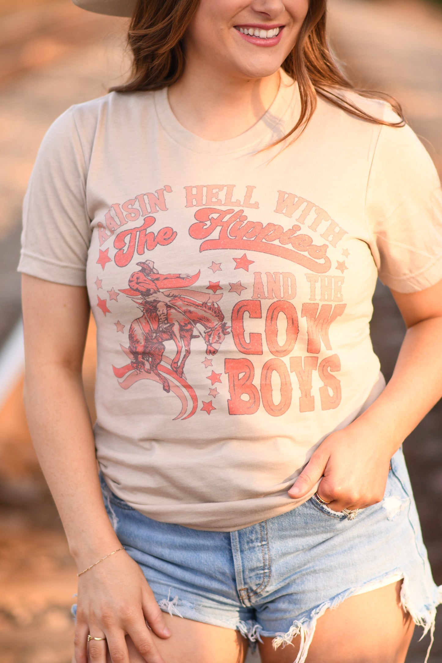 Raising Hell With the Hippies and the Cowboys Vintage Western Tee