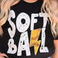 Softball Bolt PICK YOUR COLOR Tees